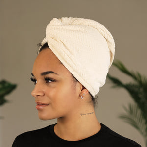 Microfiber Hair Towel - Hoofdhanddoek voor je haar - Gebroken wit