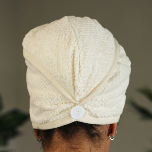 Microfiber Hair Towel - Hoofdhanddoek voor je haar - Gebroken wit