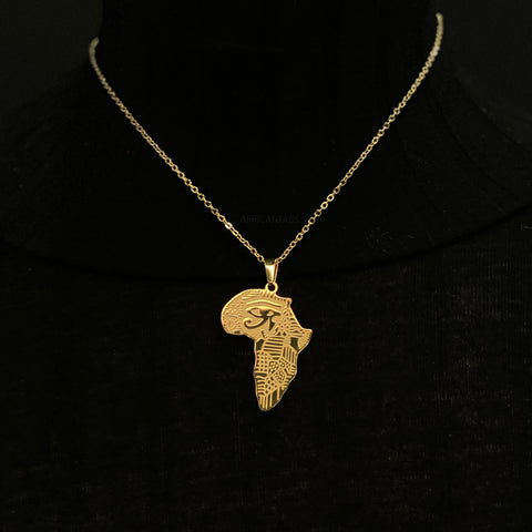Necklace / pendant - African continent Gold coated