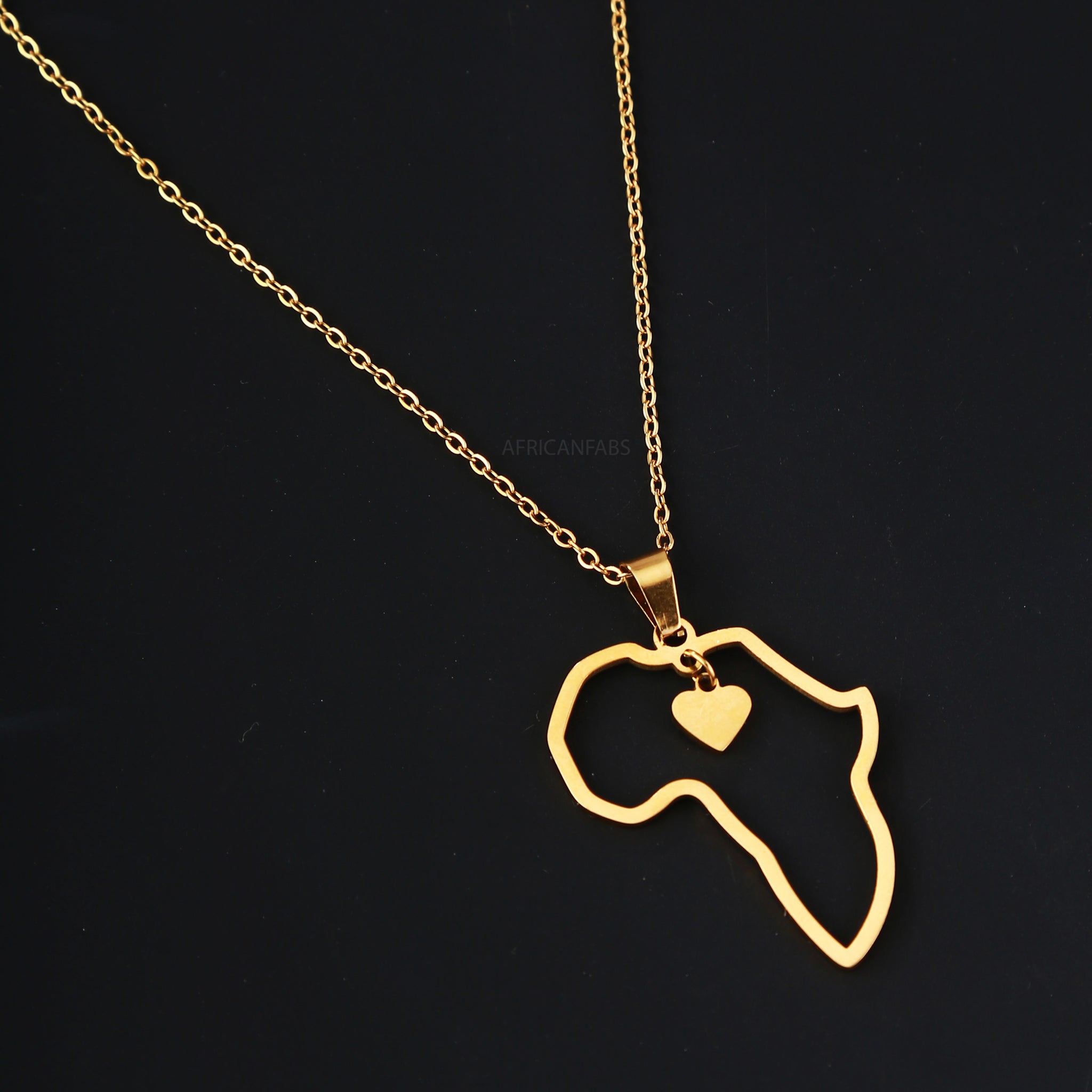 Ketting / halsketting / hanger - Afrikaans continent - Zilver Ketting / halsketting / hanger - Afrikaans continent - Zilver