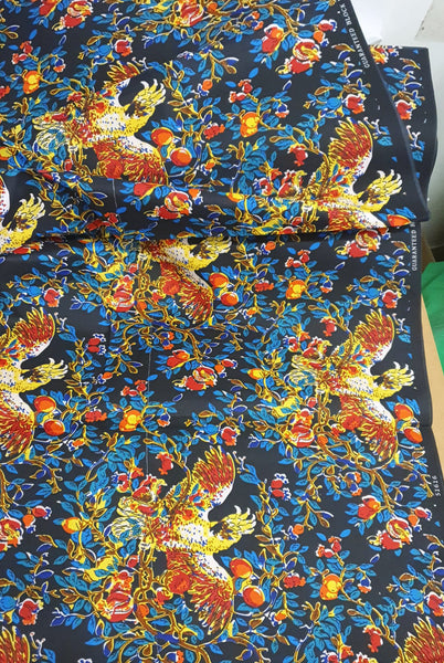 Afrikaanse stof - Multicolor Bird - Polycotton (Belangrijk: tekst lezen aub)