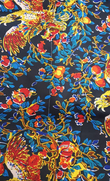 Afrikaanse stof - Multicolor Bird - Polycotton (Belangrijk: tekst lezen aub)