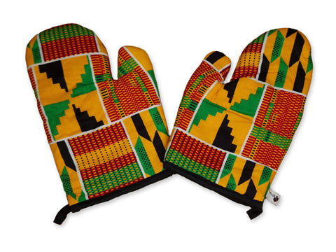 Ovenwanten met Afrikaanse print - Kente print