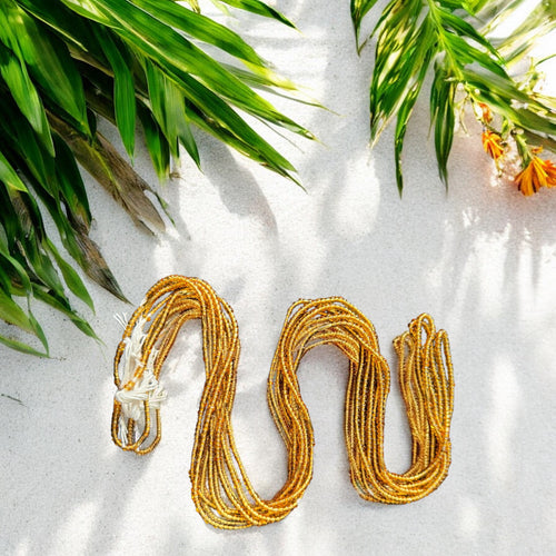 Waist Beads / Afrikaanse Heupketting - Aburiéki  - Goud (Traditioneel niet-elastisch koord)