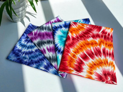 4 Fat quarters - Tie Dye mix Quiltstoffen / Patchwork stoffen - Afrikaanse print stof