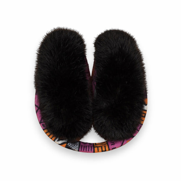 Afrikaanse Print Oorwarmers / Earmuffs - Inklapbaar Wintermodel - Roze Oranje Tribal