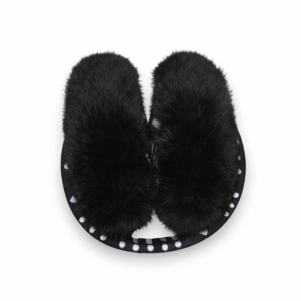 Afrikaanse Print Oorwarmers / Earmuffs - Inklapbaar Wintermodel - Zwart Witte Bogolan