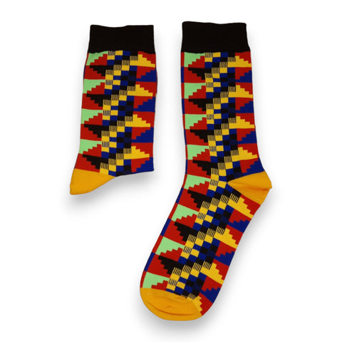 Afrikaanse sokken / Afro sokken / Kente sokken - Rood Multicolor