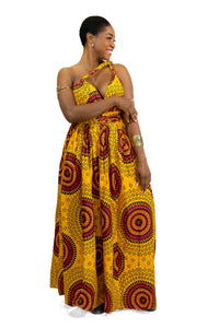 Afrikaanse print Geel-oranje Dotted Patterns Infinity Multiway Maxi Jurk