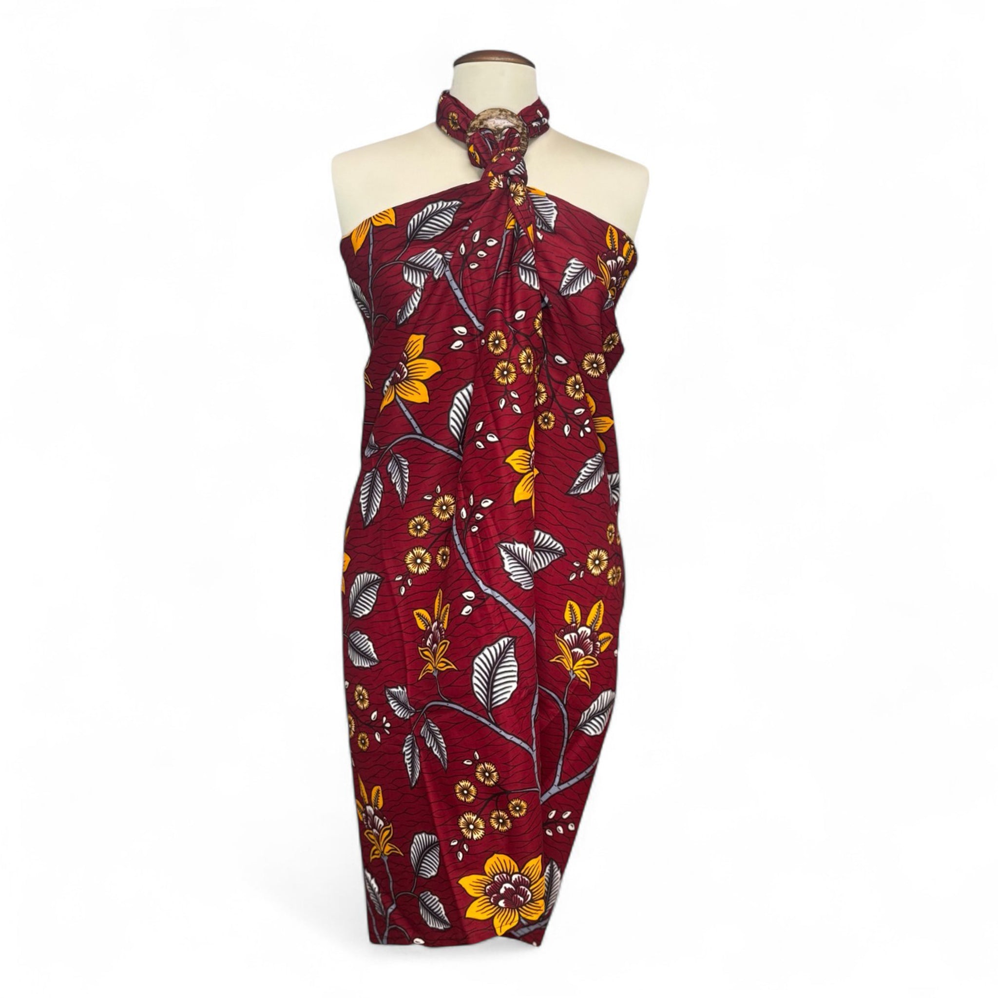 Sarong / pareo / pangi katoen - Strandkleding wikkelrok / omslagdoek / baby wrap - Rode Flower stems
