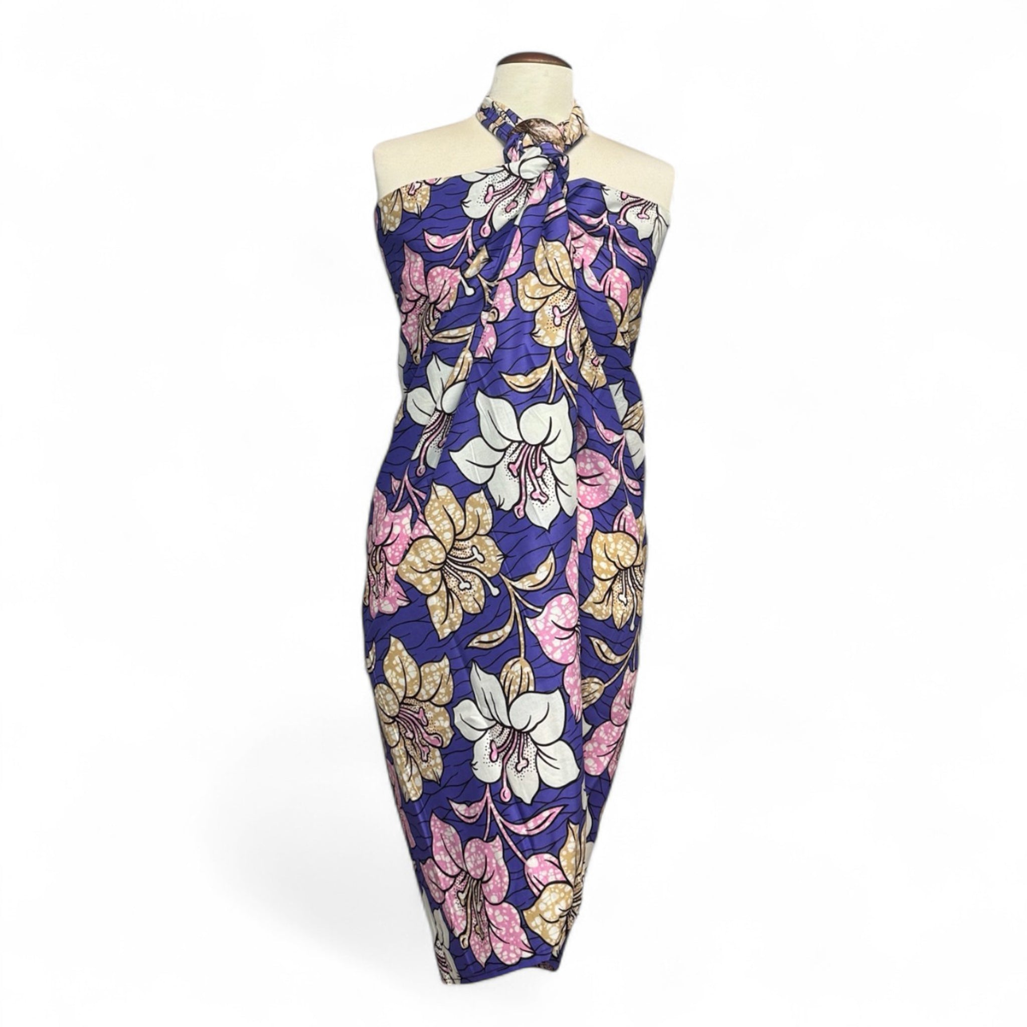 Sarong / pareo / pangi katoen - Strandkleding wikkelrok / omslagdoek / baby wrap - Paarse Flowers