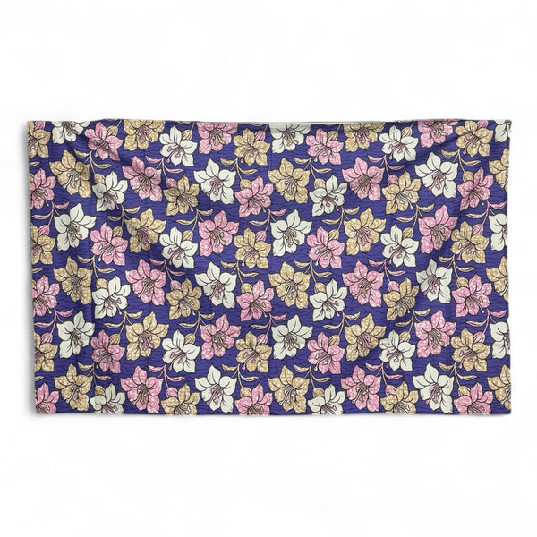 Sarong / pareo / pangi katoen - Strandkleding wikkelrok / omslagdoek / baby wrap - Paarse Flowers