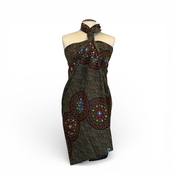 Sarong / pareo - Cotton Beachwear wrap skirt / baby carrier wrap - Orange Dotted Print