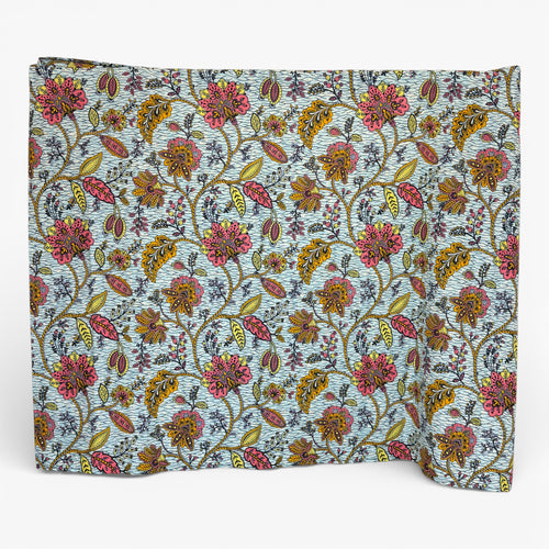 Sarong / pareo / pangi katoen - Strandkleding wikkelrok / omslagdoek / baby wrap - Blauw Flowers