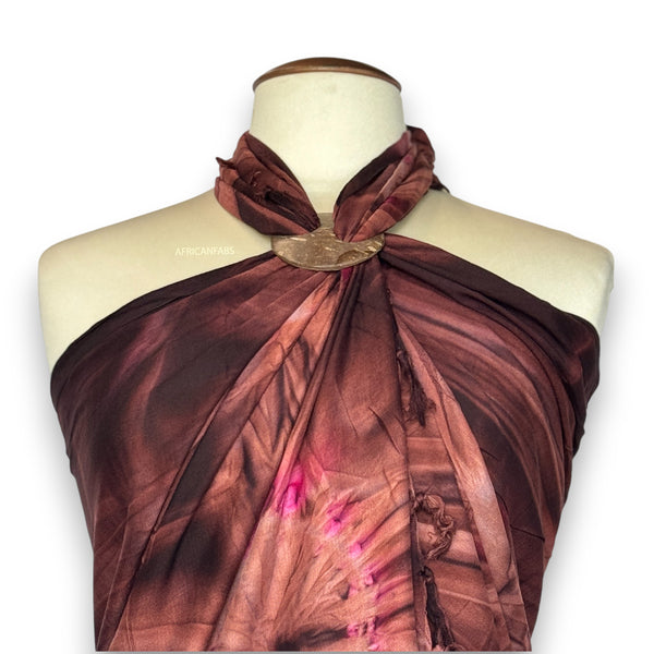 Sarong / pareo - Strandkleding wikkelrok - Bruine tie dye