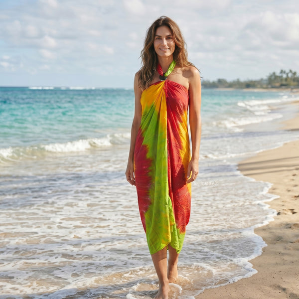 Sarong / pareo - Strandkleding wikkelrok - Tie dye Multicolor