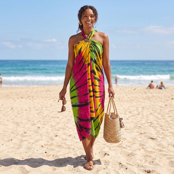 Sarong / pareo - Strandkleding wikkelrok - Tie dye Multicolor