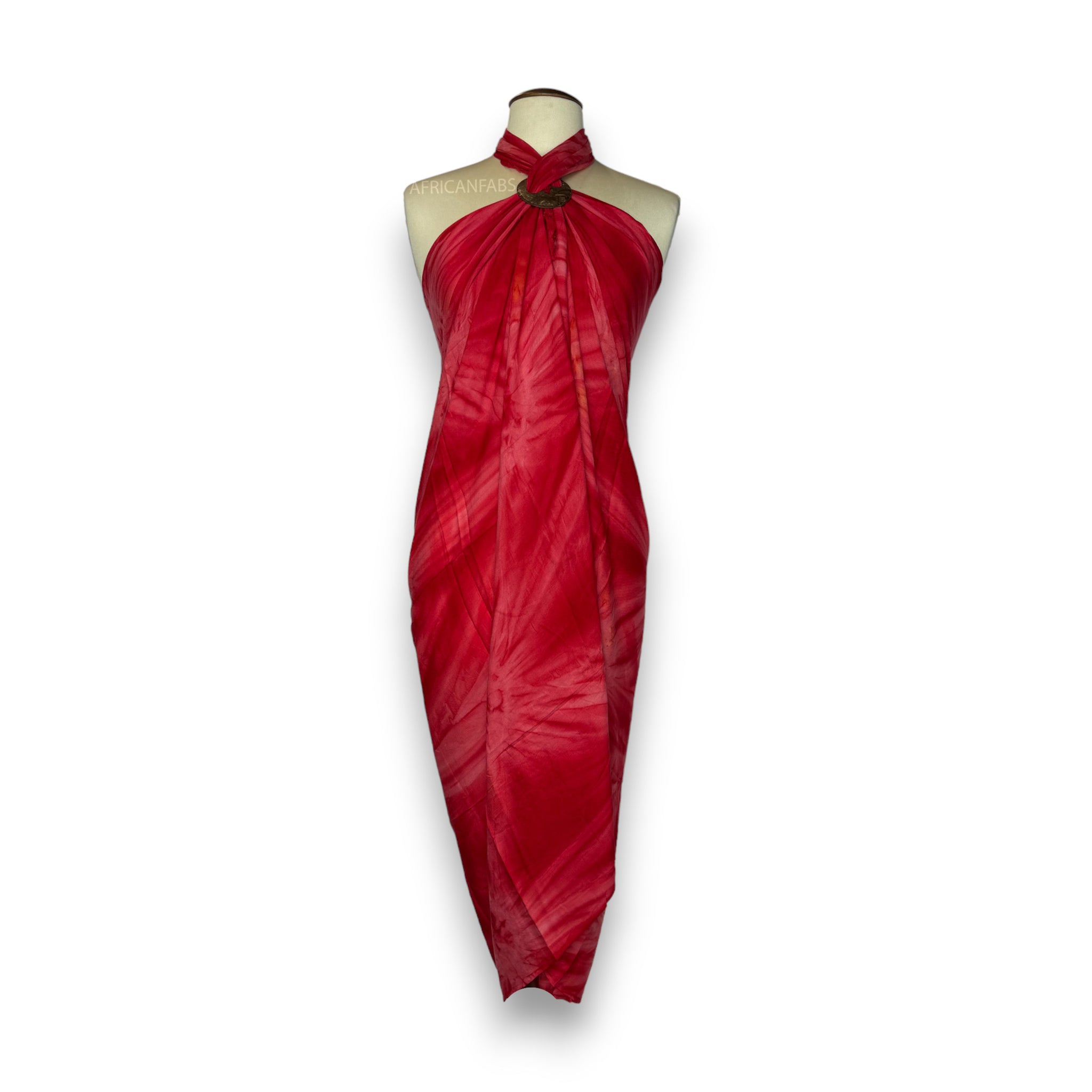 Sarong / pareo - Strandkleding wikkelrok - Tie dye rood