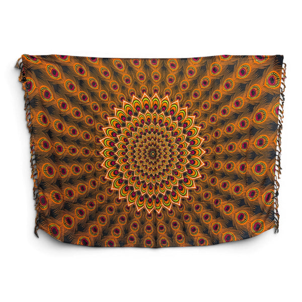 Sarong / pareo - Strandkleding wikkelrok - Bruin Oranje Peacock Sunset