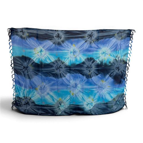 Sarong / pareo - Strandkleding wikkelrok - Blauw Navy Tie Dye Ocean