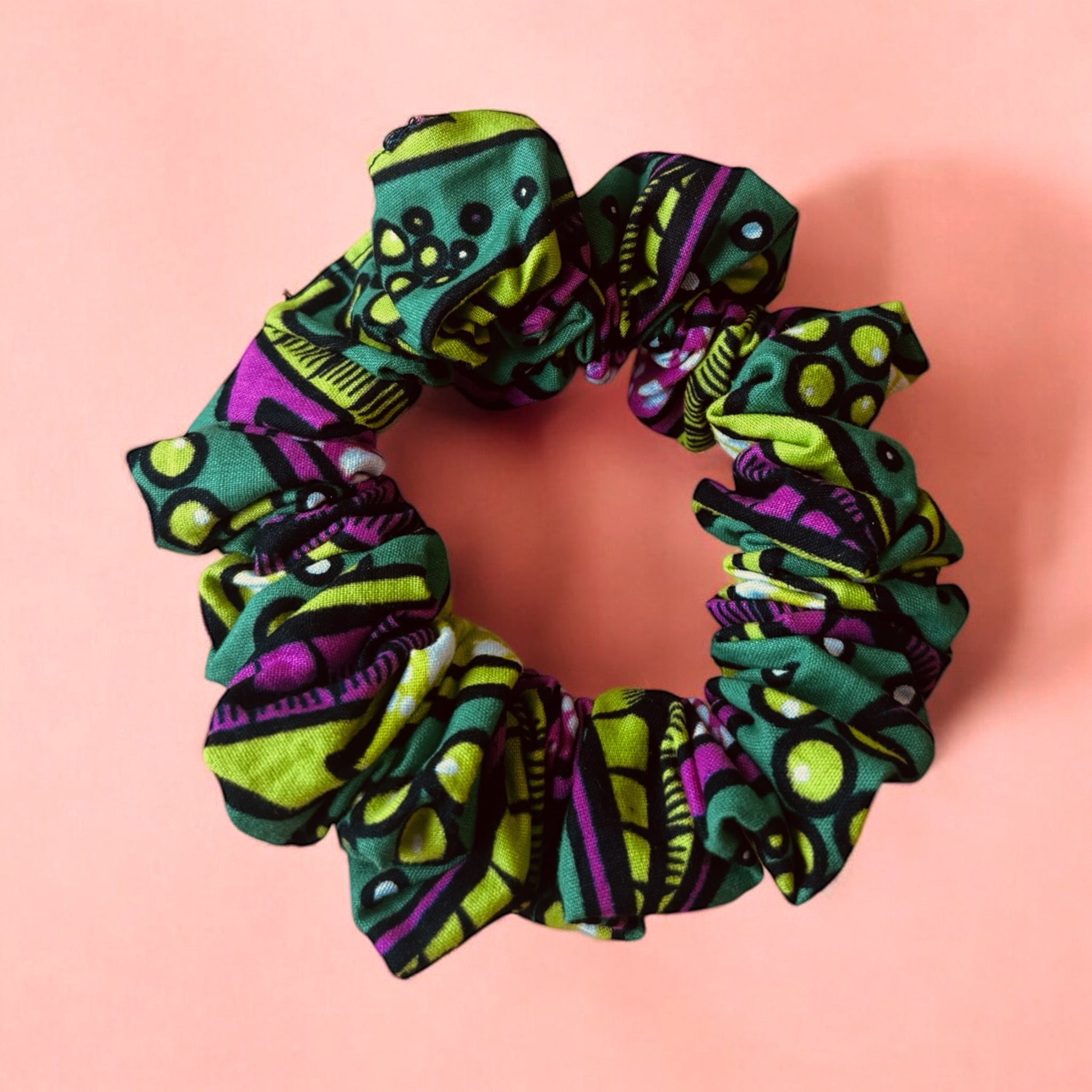 Scrunchie Afrikaanse print - Haaraccessoire - Groen mix