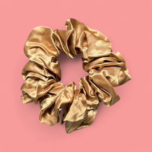 Deluxe Scrunchie Satijn- Volwassenen Haaraccessoire - Kaki