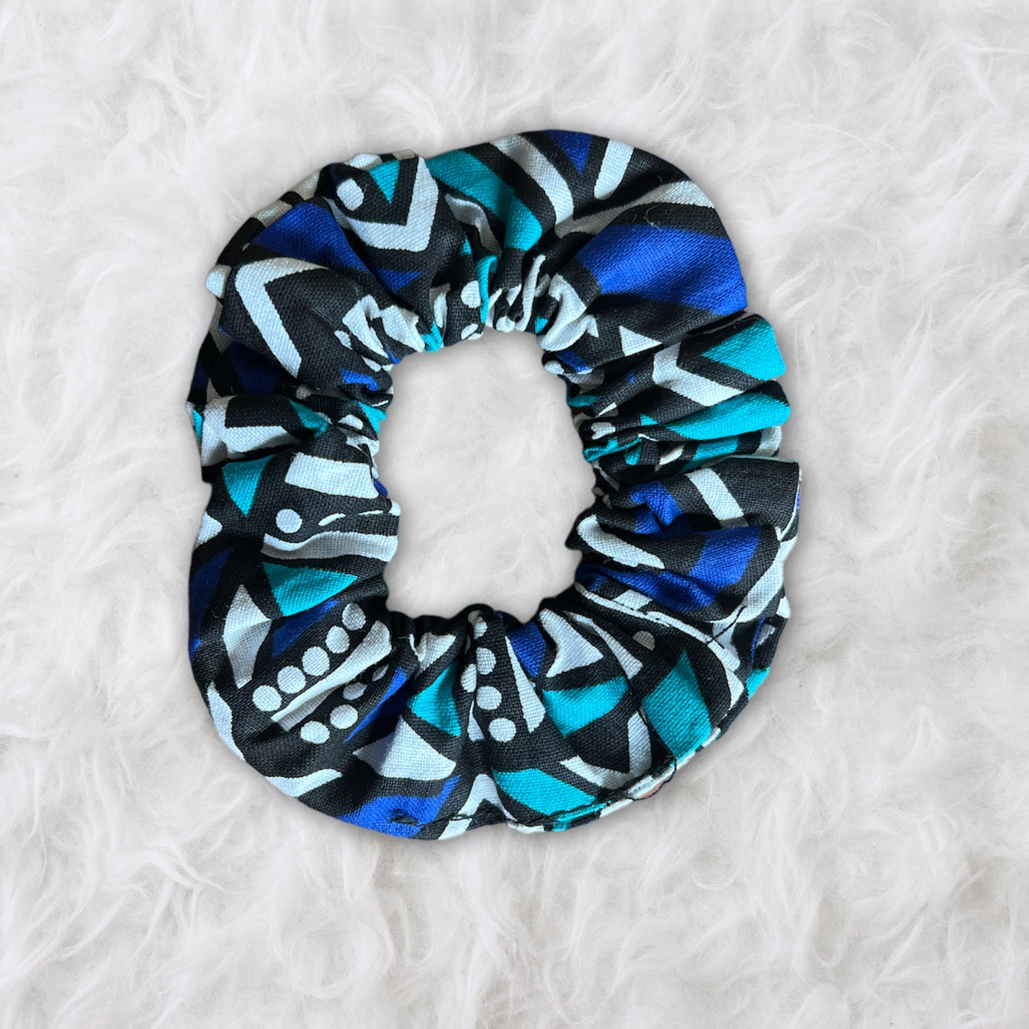 Scrunchie Afrikaanse print - Haaraccessoire - Blauw