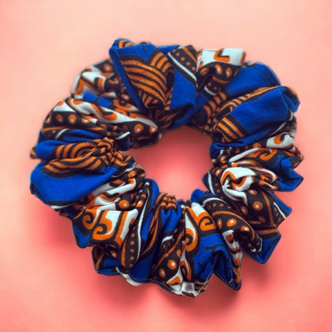 Scrunchie Afrikaanse print - Haaraccessoire - Blauw