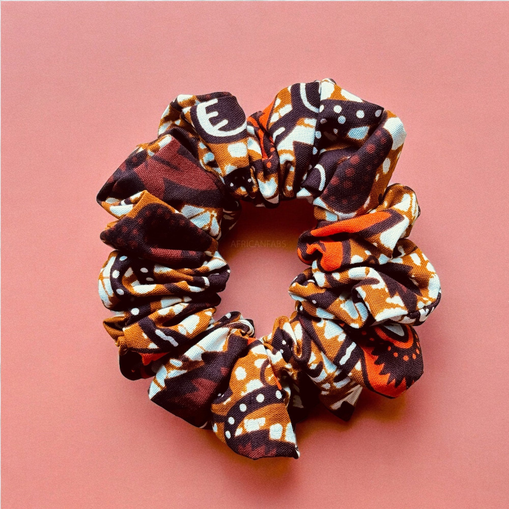 Scrunchie Afrikaanse print - Haaraccessoire - Bruin