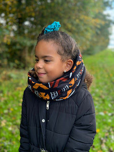 Warme Winter Colsjaal voor Kinderen met Afrikaanse print Unisex - Bruine Bogolan