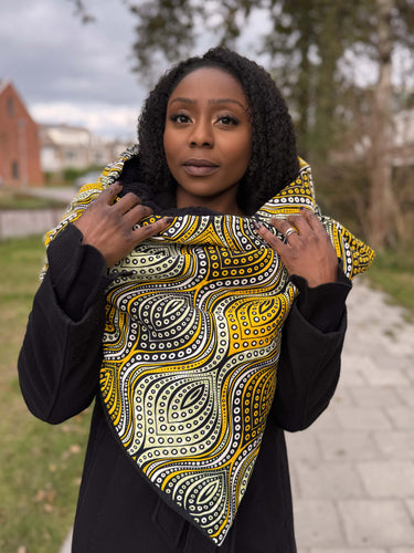 Warme Sjaal met Afrikaanse print Unisex - Gele Golven