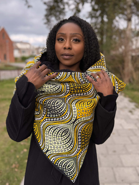 Warme Sjaal met Afrikaanse print Unisex - Gele Golven