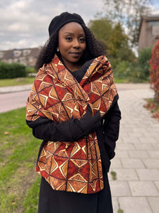 Warme Sjaal met Afrikaanse print Unisex - Bruin Prism