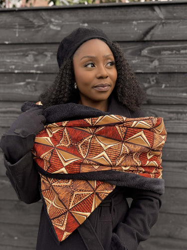 Warme Sjaal met Afrikaanse print Unisex - Bruin Prism