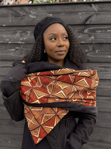 Warme Sjaal met Afrikaanse print Unisex - Bruin Prism