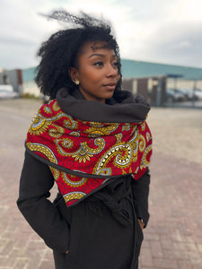 Warme Sjaal met Afrikaanse print Unisex - Rood royal