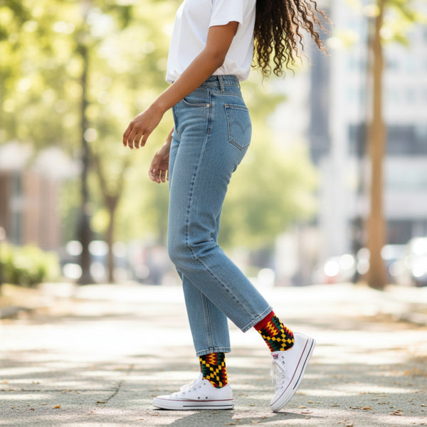 Afrikaanse sokken / Afro socks set OWURA  met tasje - Set van 4