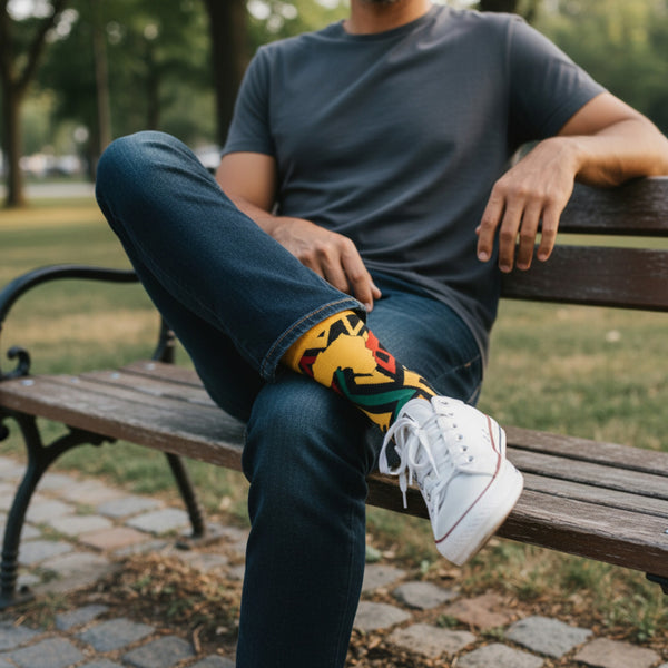 Afrikaanse sokken / Afro sokken / Kente print - Set van 3 paar ( OWO )