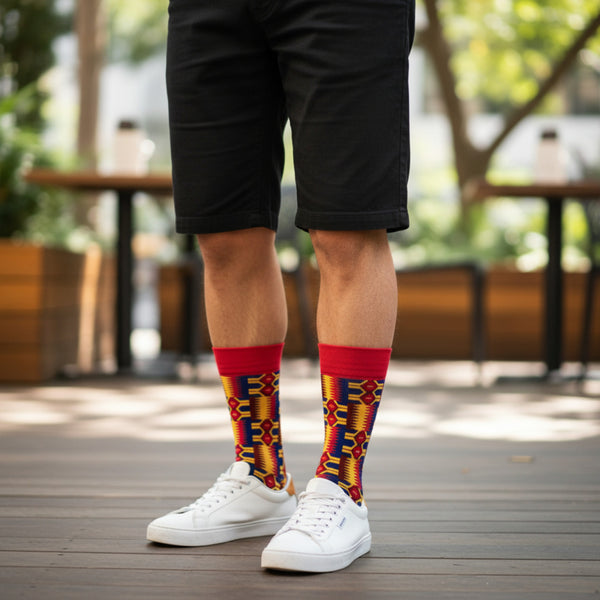 Afrikaanse sokken / Afro socks set SANKOFA met tasje - Set van 5 