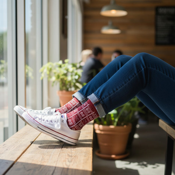 Afrikaanse sokken / Afro socks set SANKOFA met tasje - Set van 5 