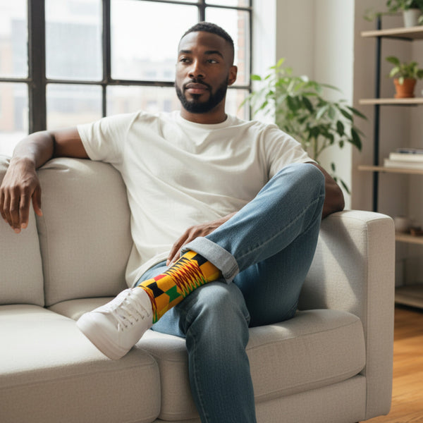 Afrikaanse sokken / Afro sokken / Kente print - Set van 3 paar ( OWO )