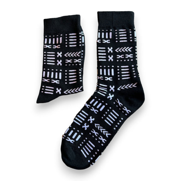 Afrikaanse sokken / Afro socks set BAMABARA met tasje - Set van 4