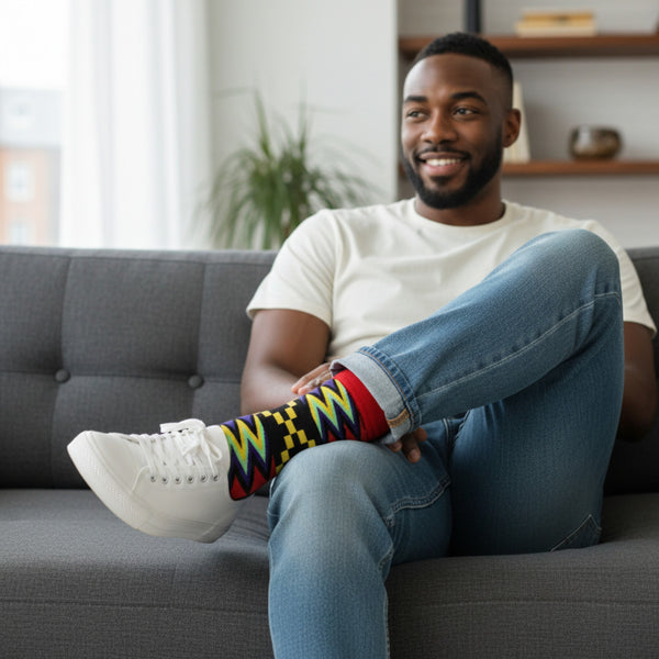 Afrikaanse sokken / Afro socks set OHENEBA met tasje - Set van 4