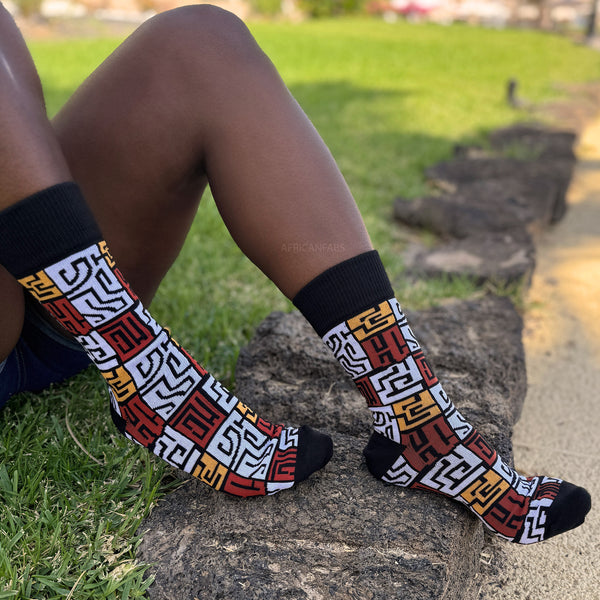 Afrikaanse sokken / Afro socks set NKEM met tasje - Set van 5 