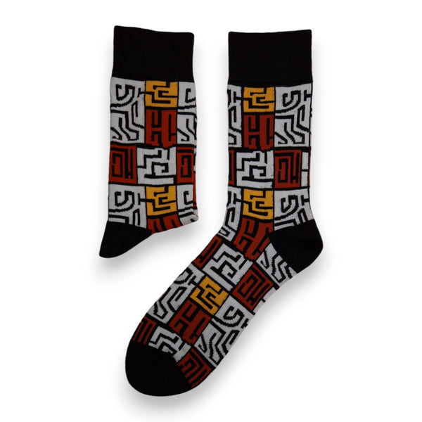 Afrikaanse sokken / Afro socks set MENSAH met tasje - Set van 5 