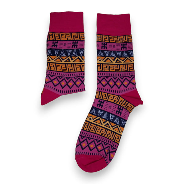 SJAAL & SOK SET - Afrikaanse print paars / roze kente Winter Sjaal + Sokken