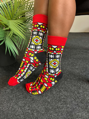 Afrikaanse sokken / Afro sokken / Samakaka sokken - Rood