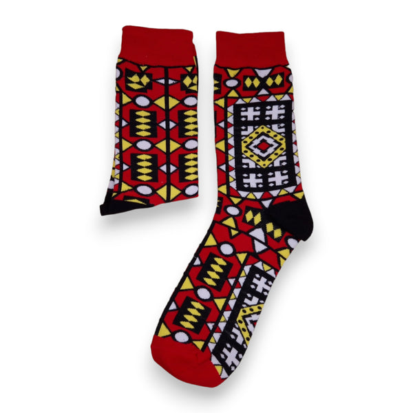 Afrikaanse sokken / Afro socks set MEDAASE met tasje - Set van 5 