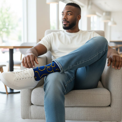 Afrikaanse sokken / Afro sokken - Blauw