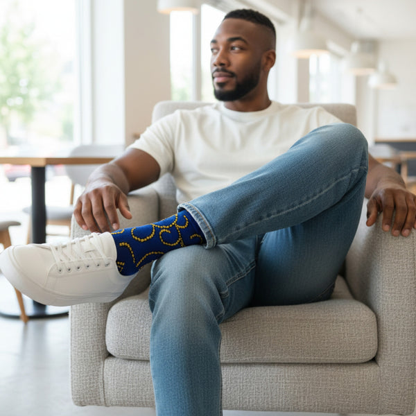 Afrikaanse sokken / Afro sokken - Blauw